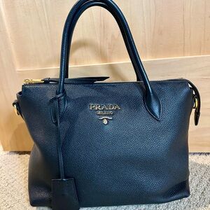 Prada Black Leather Shoulder Bag VGUC